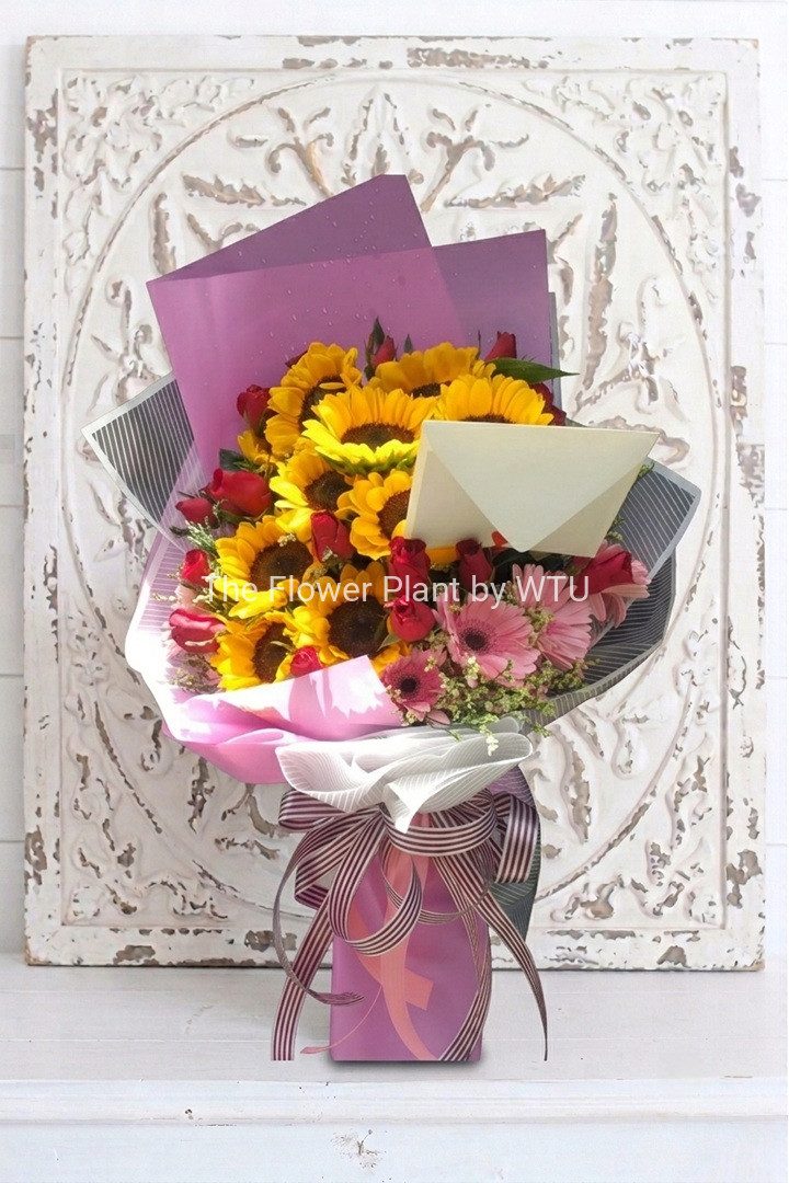 Pink Sunflowers Bouquet